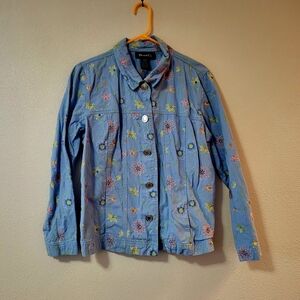Denim&Co Blue Floral Jean Jacket